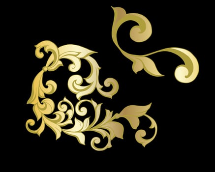 Vector damask vintage baroque scroll ornament swirl. Victorian monogram heraldic shield swirl. Retro floral leaf pattern border foliage antique  acanthus calligraphy engraved tattoo.Tile decor element