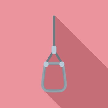 Industrial climber metal carabine icon, flat style vector