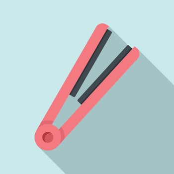 Stylist hair flat iron icon, flat style vector