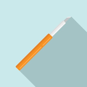 Cutter pen icon, flat style vector