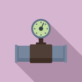 Counter water pipe icon, flat style vector