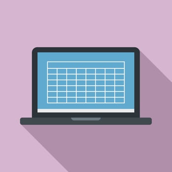 Office manager laptop icon, flat style vector
