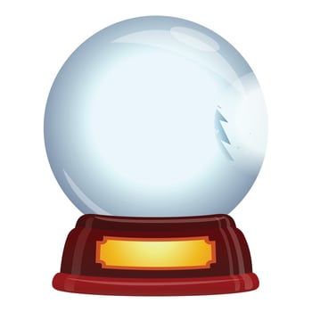 Crystal snowglobe icon, cartoon style vector