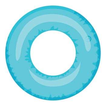 Pool ring icon, cartoon style vector