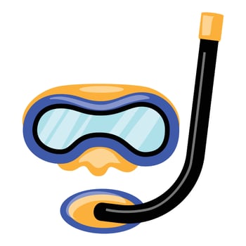 Diving mask icon, cartoon style vector