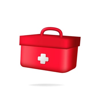 3d first aid kit medical box medicine healthcare for hospital or clinic service vector