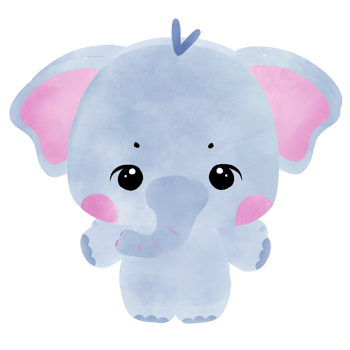 cute baby elephant pastel blue  gesturing happy, dancing, jumping, floating png