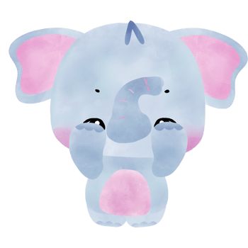 cute baby elephant pastel blue  gesturing happy, dancing, jumping, floating png