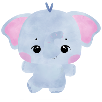 cute baby elephant pastel blue  gesturing happy, dancing, jumping, floating png