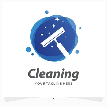 cleaning service logo design template vector