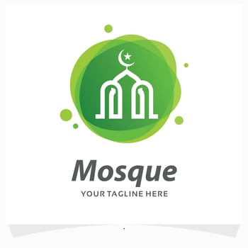 mosque logo design template vector