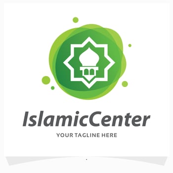 islamic centre logo design template vector