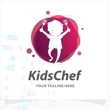 kids chef logo design template vector