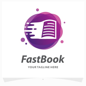 fast book logo design template vector