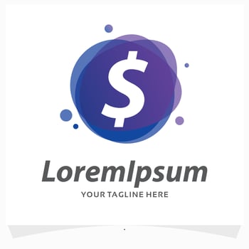 dollar currency logo design template vector