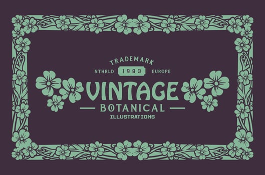 Luxury frame Art nouveau vintage floral ornament illustration vector