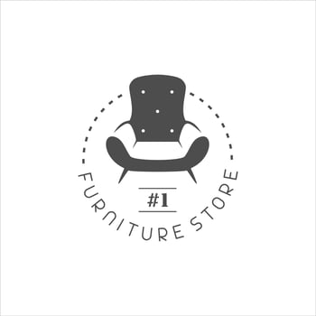 Simple Furniture Logo Chair Silhouette Vector