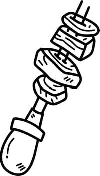 Hand Drawn barbeque sticks illustration vector