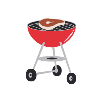 Barbecue grill element illustration isolated on Png Transparent background