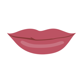Beautiful lips illustration isolated on png transparent background