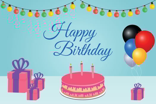 Happy birthday background with gifts vector