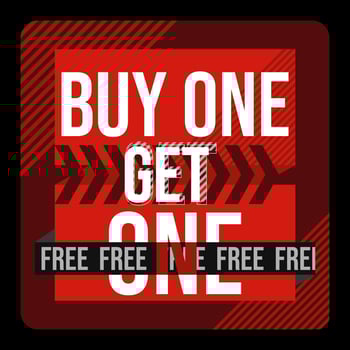 Buy one get one,poster social media square vector
