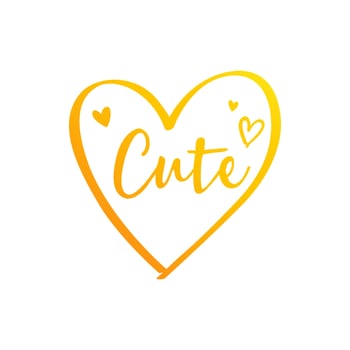 Cute Love hearts vector illustration isolated on white background