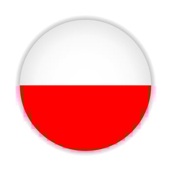 Round flag of Poland. Vector Illustration.