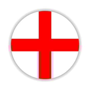 Round flag of England. Vector Illustration.