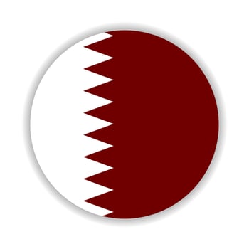 Round flag of Qatar. Vector Illustration.