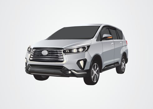 Silver Car Premium vector