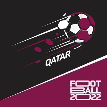 Qatar soccer cup tournament 2022 . Modern Football with Qatar flag pattern vector