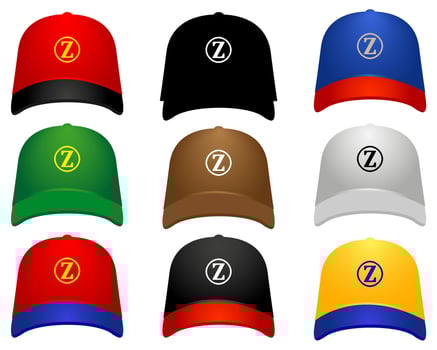 blazers headdresses of different colors on a white background vector