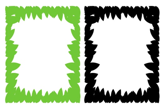 leaves border. transparent frame vector