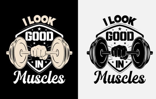 Gym T-shirt design, Gym motivational quote, Workout inspirational t shirt design, Fitness t shirt design vector