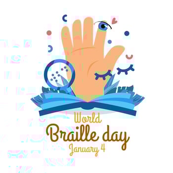 World Braille Day Illustration Concept vector