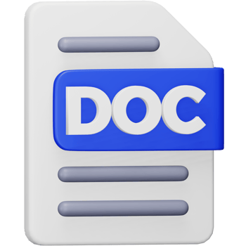 Doc file format 3d rendering isometric icon. png