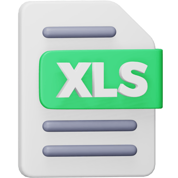 Xls file format 3d rendering isometric icon. png