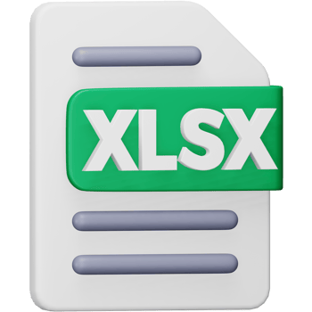 Xlsx file format 3d rendering isometric icon. png