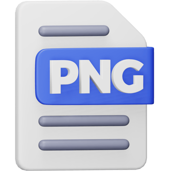 Png file format 3d rendering isometric icon.