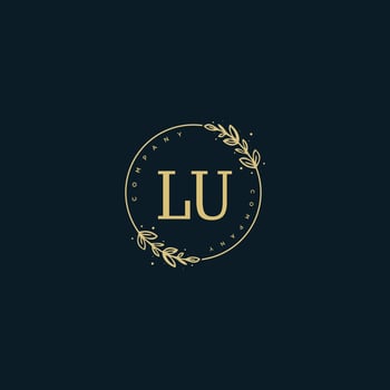 Initial LU beauty monogram and elegant logo design, handwriting logo of initial signature, wedding, fashion, floral and botanical with creative template. vector