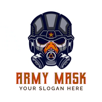 Army Mask logo design vector template illustration