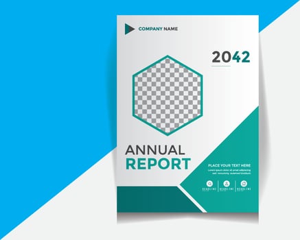 Corporate business annual report cover, book cover or flyer design. Leaflet presentation. Catalog with Abstract geometric background. Modern publication poster magazine, layout, template. A4 size. vector