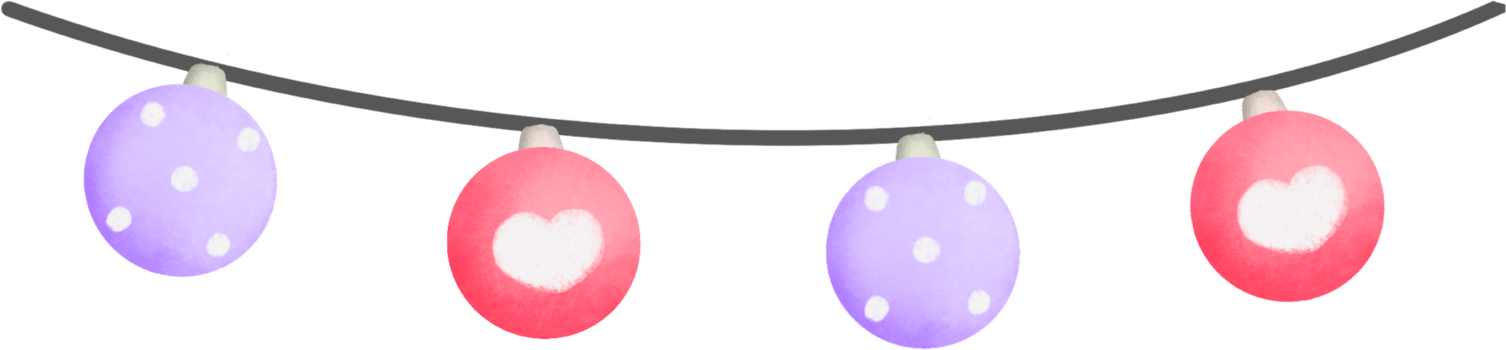Christmas garland with balls.Watercolor drawing. png
