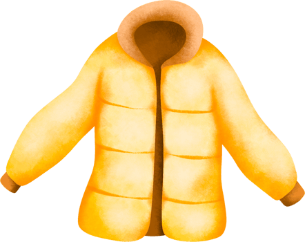 Winter jacket yellow. Watercolor drawing. png