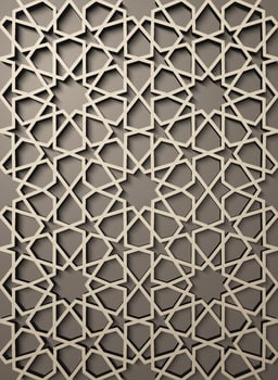Background with 3d seamless pattern in Islamic style . , arabic geometric east ornament , persian motif . vector