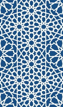 Blue islamic pattern . Seamless arabic geometric pattern, east ornament, indian ornament, persian motif, 3D. Endless texture can be used for wallpaper, pattern fills, web page background . vector