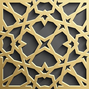 Seamless islamic pattern 3d . Traditional Arabic design element. vector
