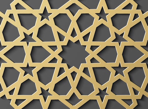 Seamless islamic pattern 3d . Traditional Arabic design element. vector