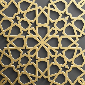Seamless islamic pattern 3d . Traditional Arabic design element. vector